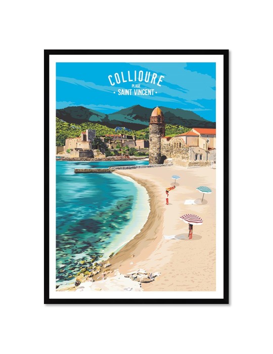 Collioure Saint-Vincent – Poster affiche – image encadrée