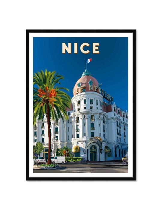 Nice "Le Negresco" – Poster affiche – image encadrée