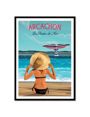 Arcachon Les Bains de Mer – Poster affiche – image encadrée