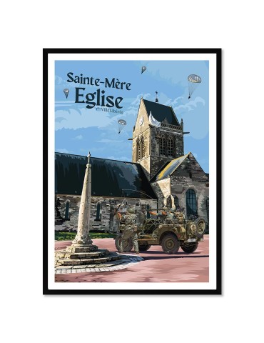 Sainte-Mère Eglise – Poster affiche – image encadrée