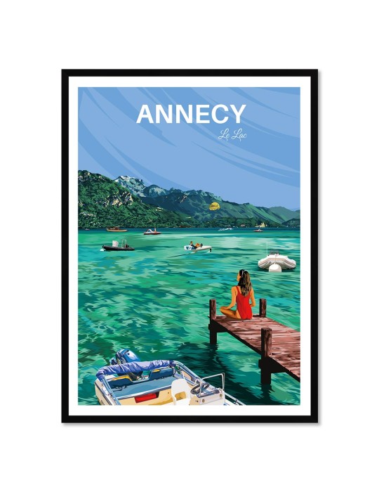 Lac d'Annecy – Poster affiche – image encadrée