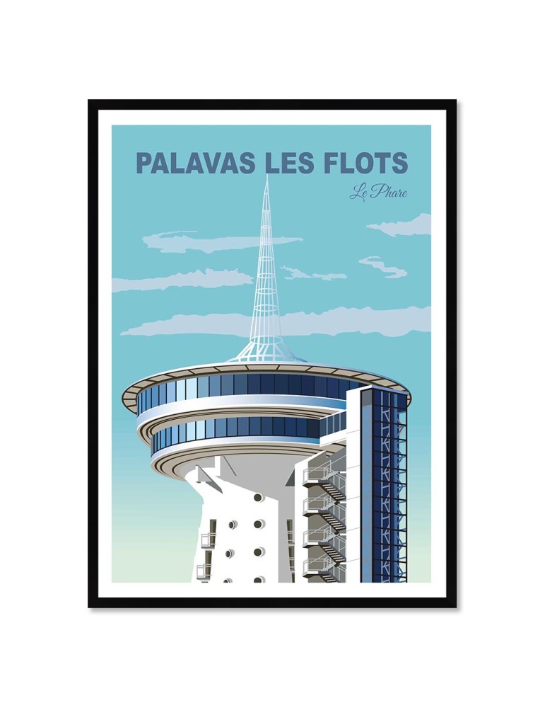Palavas "Le Phare" – Poster affiche – image encadrée