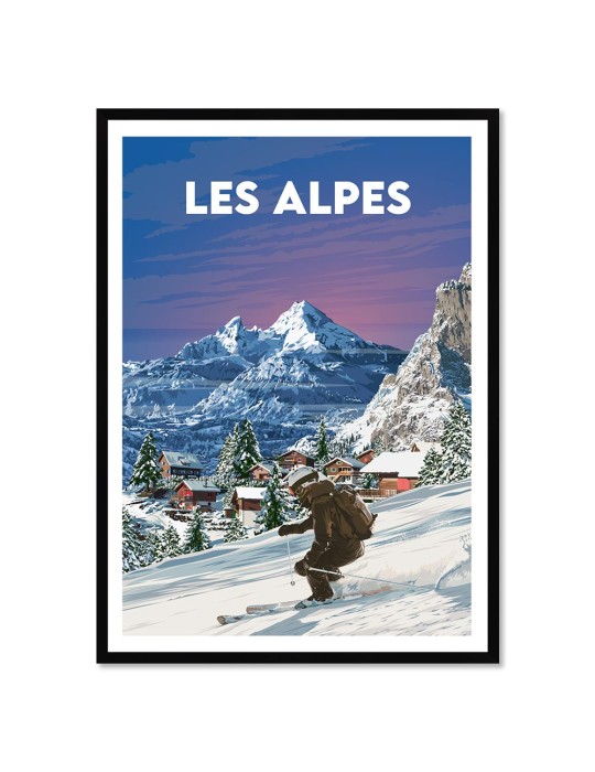 Les Alpes – Poster affiche – image encadrée