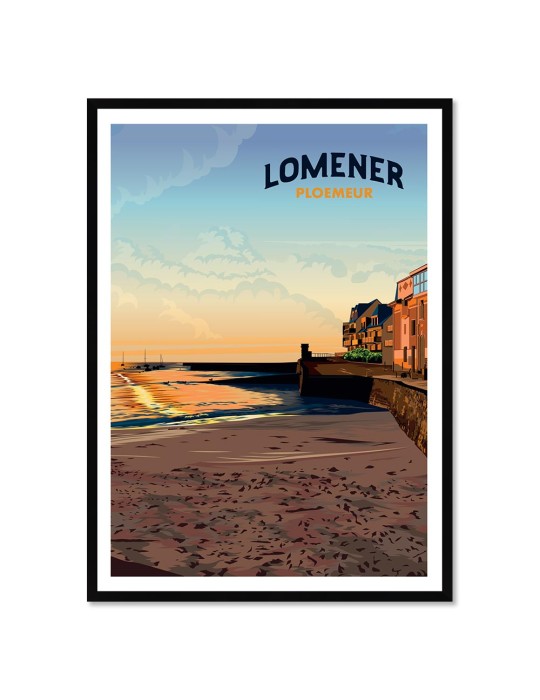 Lomener couché du soleil – Poster affiche – image encadrée
