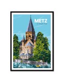 Metz Le Temple Neuf – Poster affiche – image encadrée