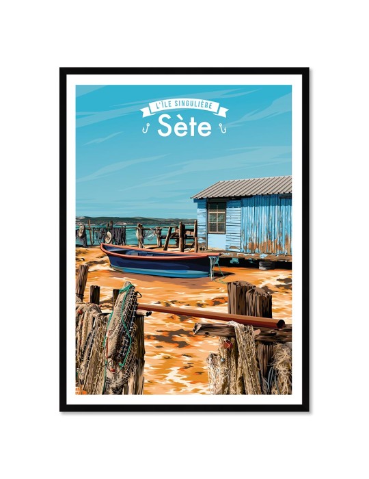 Sète - L'île Singulière– Poster affiche – image encadrée