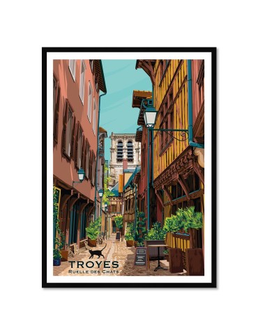 Troyes Ruelle des Chats – Poster affiche – image encadrée