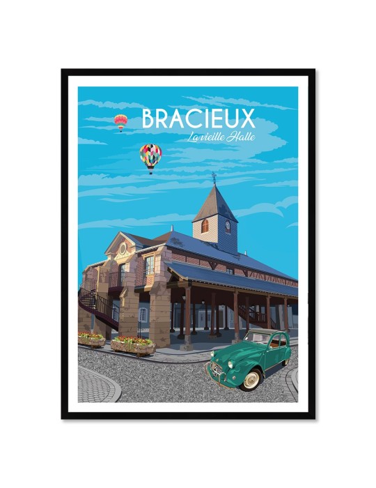 Vieille Halle de Bracieux – Poster affiche – image encadrée