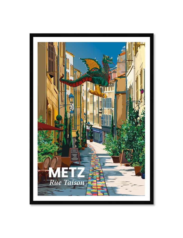 Metz - Rue Taison – Poster affiche – image encadrée
