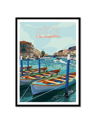 Sète - Canaux – Poster affiche – image encadrée