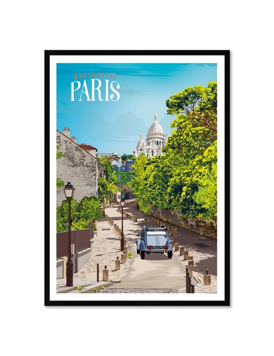 Paris Montmartre – Poster affiche – image encadrée