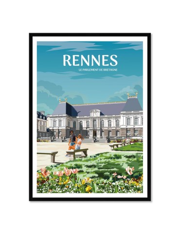 Rennes Le Parlement de Bretagne – Poster affiche – image encadrée