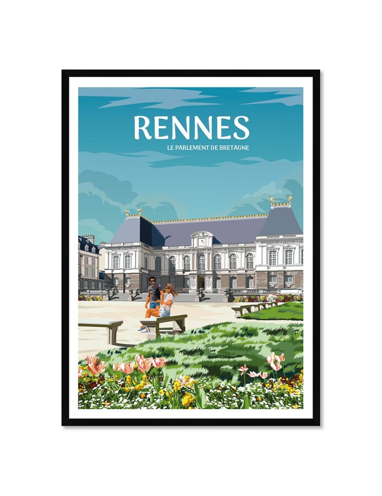Rennes Le Parlement de Bretagne – Poster affiche – image encadrée