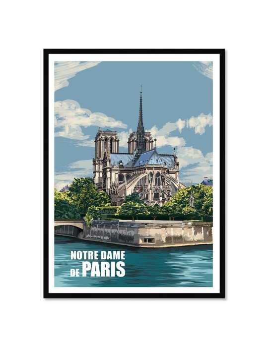 Paris Notre Dame – Poster affiche – image encadrée
