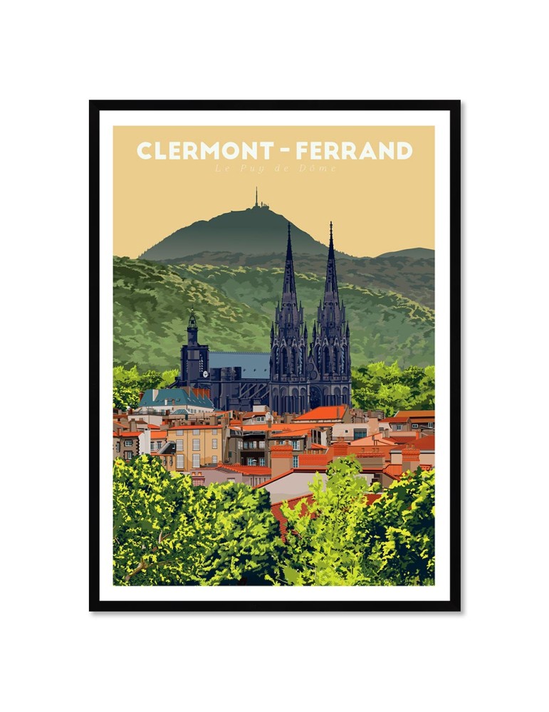 Clermont-Ferrand – Poster affiche – image encadrée