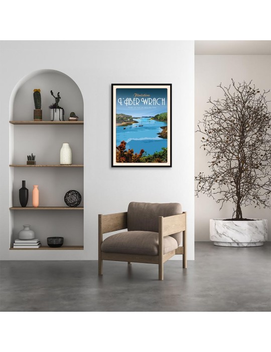 L'aber Wrach Point de vue de Beg-An-Toul – Poster affiche – image encadrée