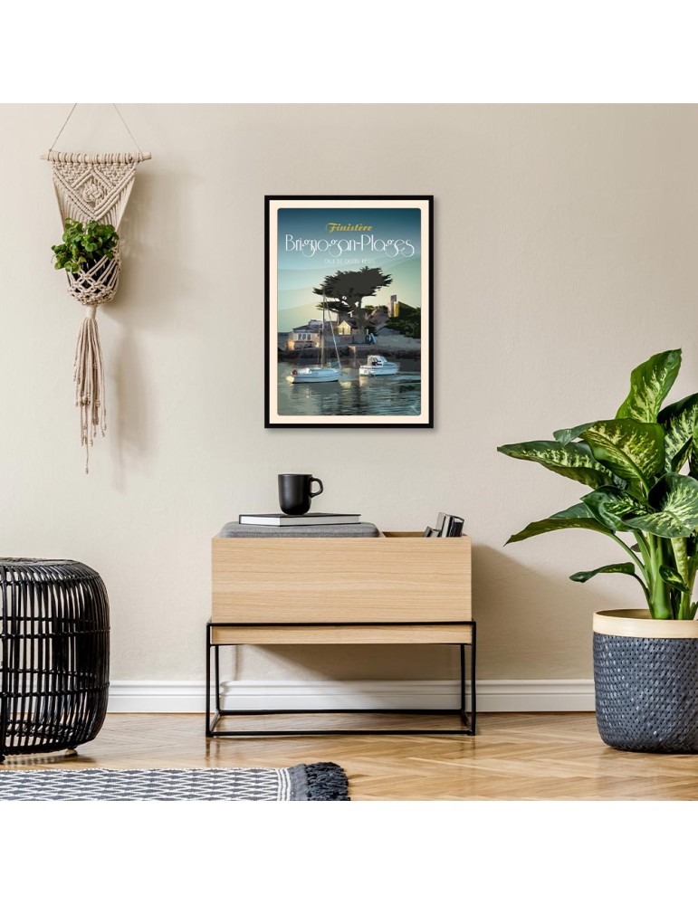 Brignogan-Plages Cale de Castel Régis – Poster affiche – image encadrée