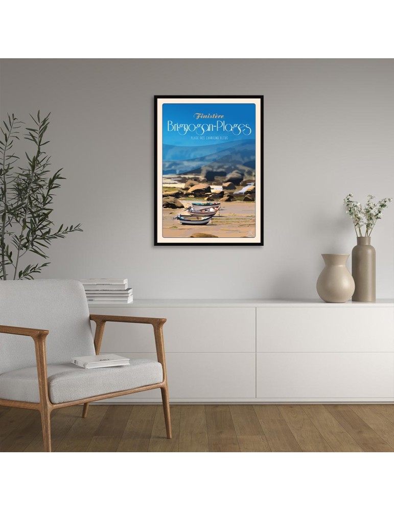 Brignogan-Plages Plage des Chardons Bleus – Poster affiche – image encadrée