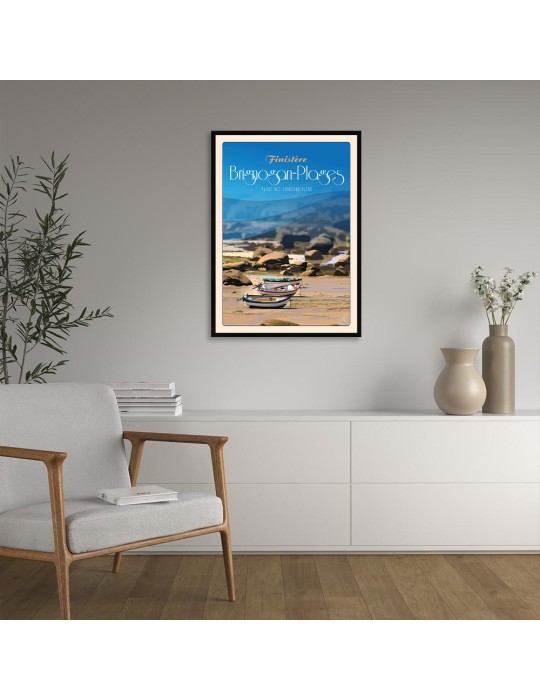 Brignogan-Plages Plage des Chardons Bleus – Poster affiche – image encadrée
