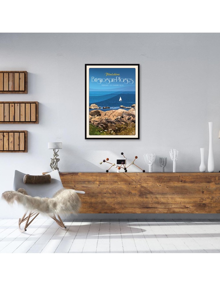 Brignogan-Plages Promenade des Chardons Bleus – Poster affiche – image encadrée