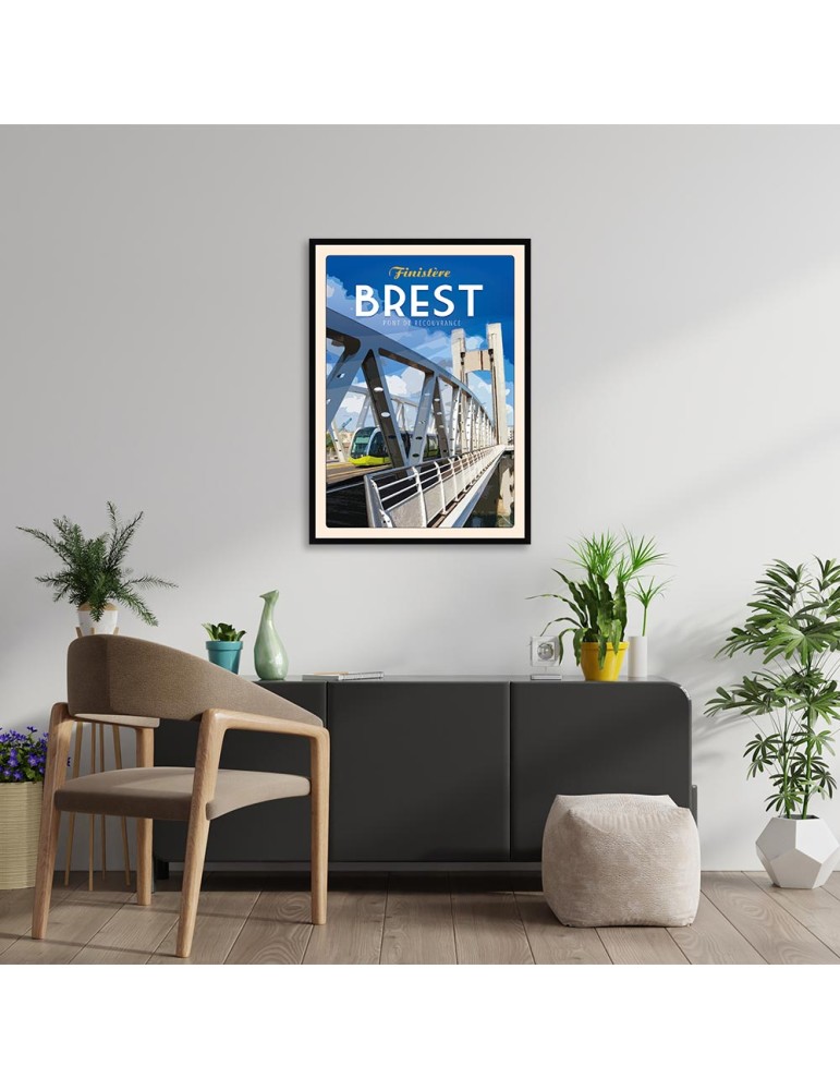 Brest Pont de Recouvrance – Poster affiche – image encadrée