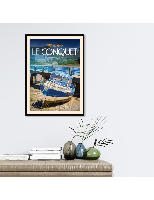 Le Conquet La Passerelle de Croaë – Poster affiche – image encadrée