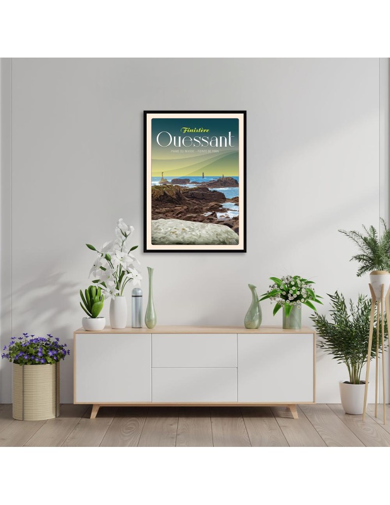 Ouessant Pointe du Pern - Poster affiche – image encadrée