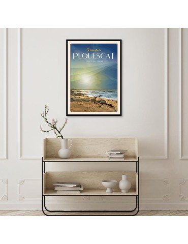 Plouescat La Côte des sables "Plage" - Poster affiche – image encadrée 2