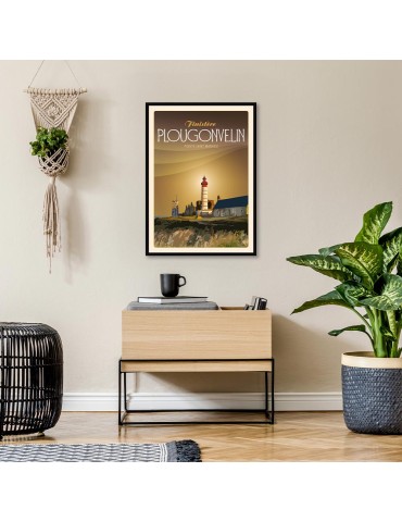 Plougonvelin Pointe Saint Mathieu Soirée - Poster affiche – image encadrée 2