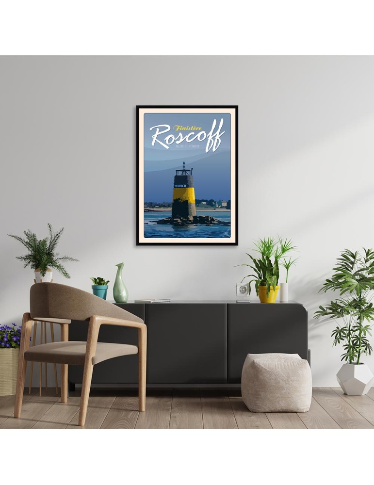 Roscoff Balise Perroch - Poster affiche – image encadrée