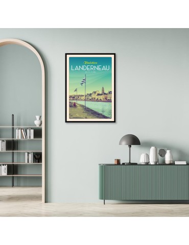 Landerneau - Rive de L'Elorn "Ville" - Poster affiche – image encadrée 2