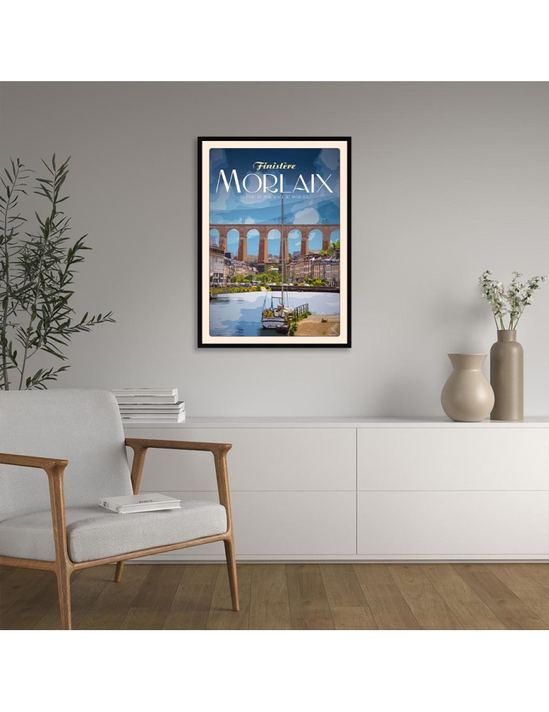 Morlaix - Port de plaisance - Poster affiche – image encadrée