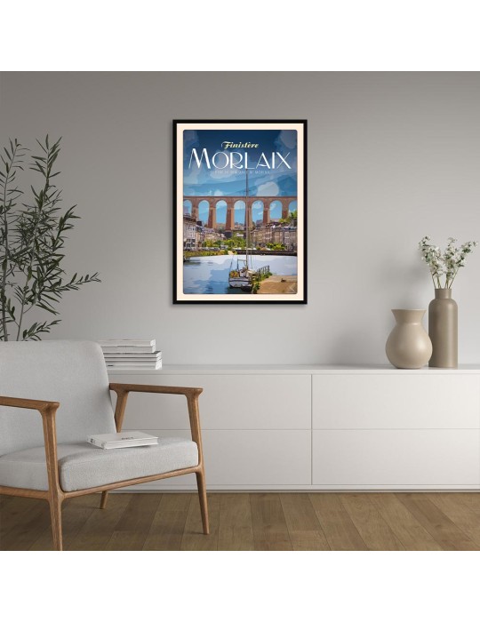 Morlaix - Port de plaisance - Poster affiche – image encadrée