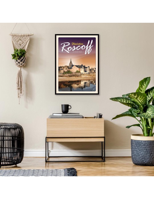 Roscoff - La Vieille ville - Poster affiche – image encadrée