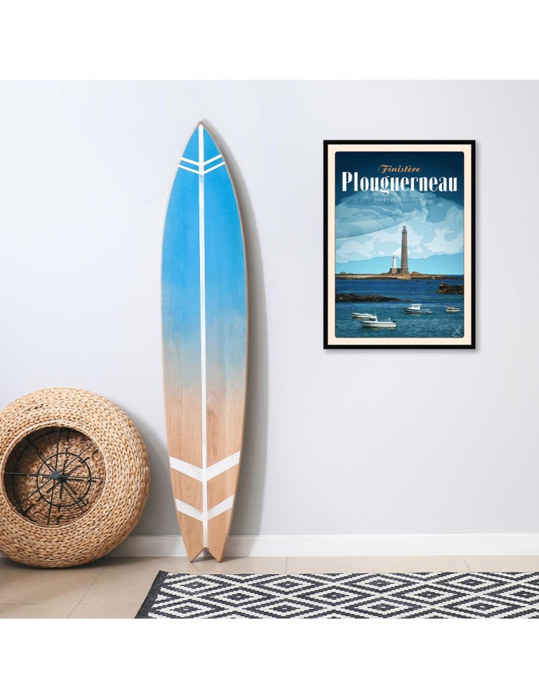 Plouguerneau - Phare de l'Île Vierge "Bateau" - Poster affiche – image encadrée