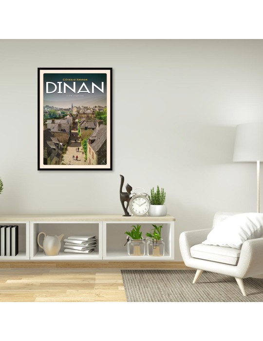 Dinan - Rue du Jerzual - Poster affiche – image encadrée