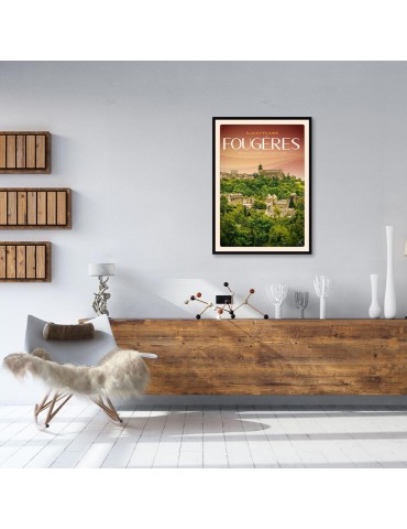 Fougères - Vue de la carrière du Rocher coupé - Poster affiche – image encadrée 2