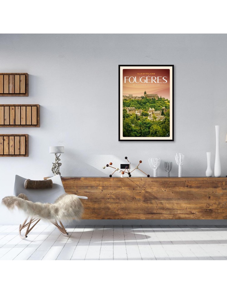 Fougères - Vue de la carrière du Rocher coupé - Poster affiche – image encadrée