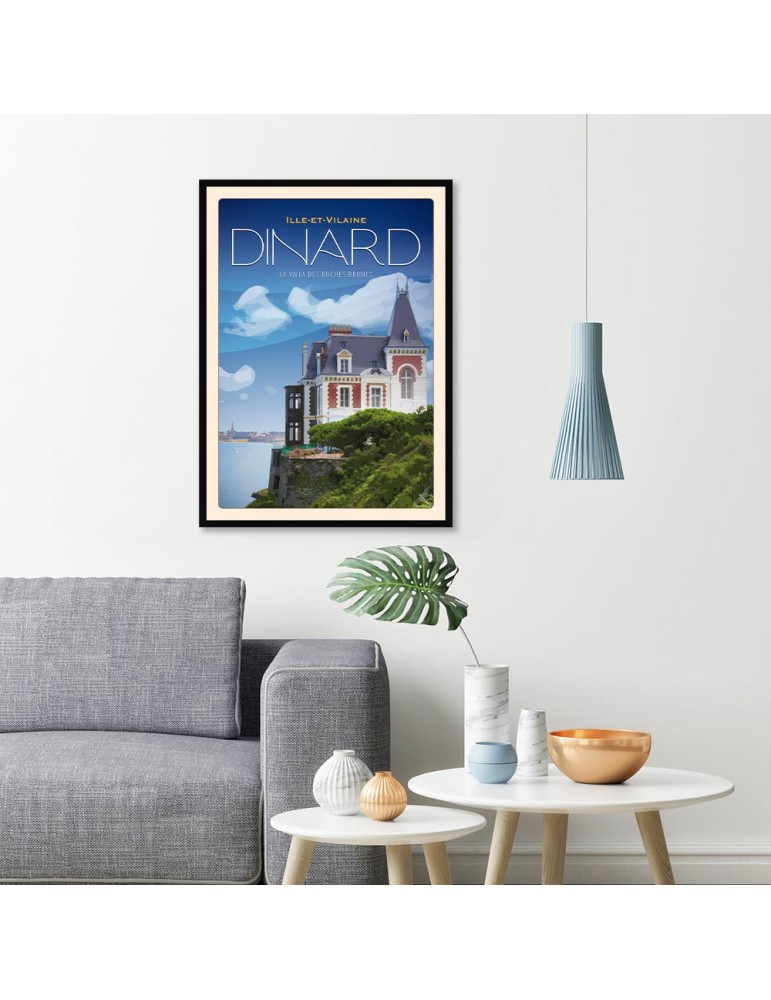 Dinard - La Villa des roches brunes - Poster affiche – image encadrée