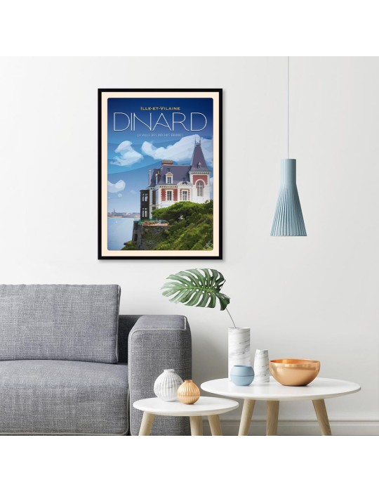 Dinard - La Villa des roches brunes - Poster affiche – image encadrée