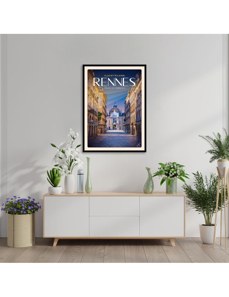 Rennes - Palais du Commerce - Poster affiche – image encadrée
