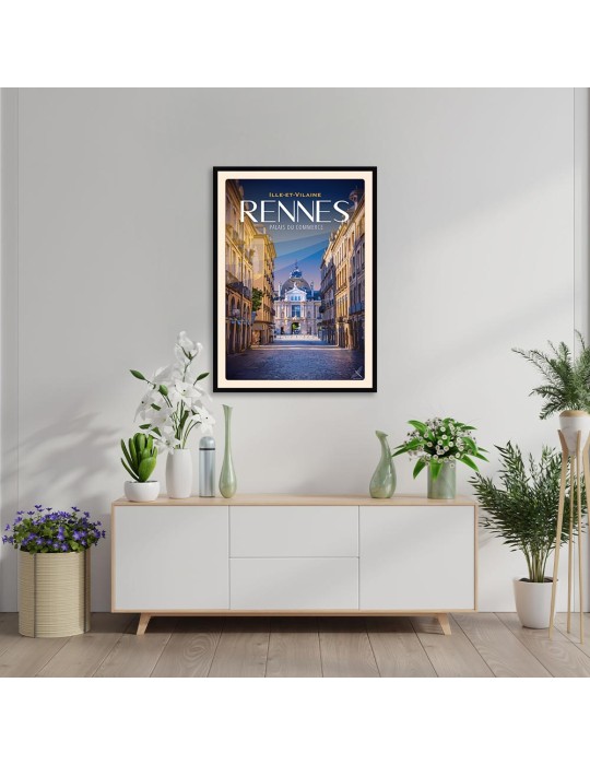 Rennes - Palais du Commerce - Poster affiche – image encadrée