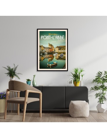 Pont-L'Abbé - Quai Saint Laurent - Port de Plaisance - Poster affiche – image encadrée 2