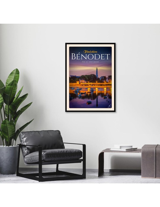 Bénodet - Port de Sainte Marine - Poster affiche – image encadrée