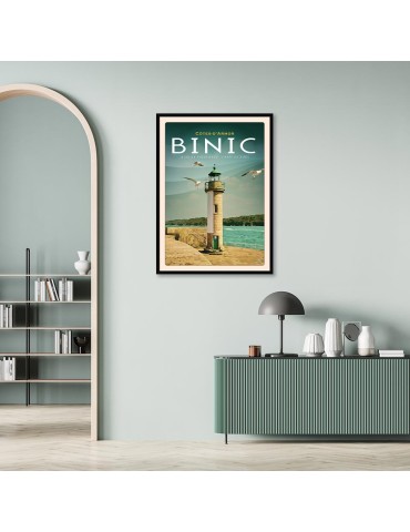 Binic - La jetée de Penthièvre - Poster affiche – image encadrée 2