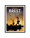 Brest - Grues du port de commerce - Poster affiche – image encadrée