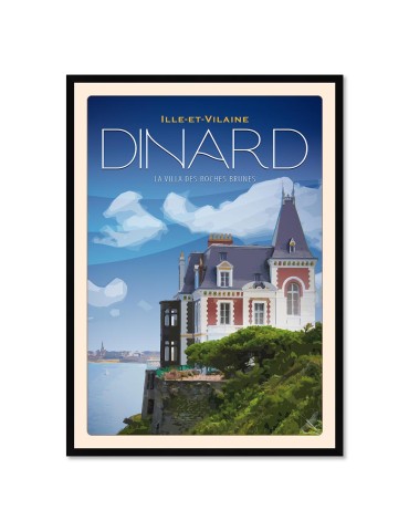 Dinard - La Villa des roches brunes - Poster affiche – image encadrée