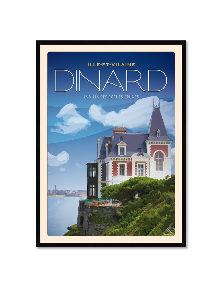 Dinard - La Villa des roches brunes - Poster affiche – image encadrée
