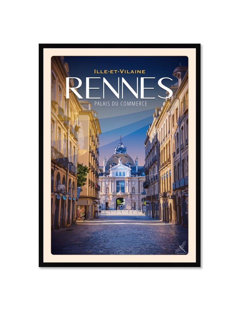 Rennes - Palais du Commerce - Poster affiche – image encadrée