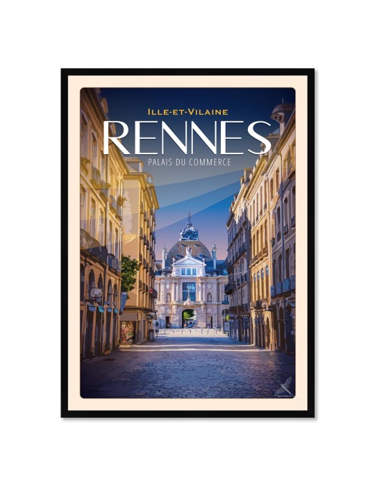 Rennes - Palais du Commerce - Poster affiche – image encadrée